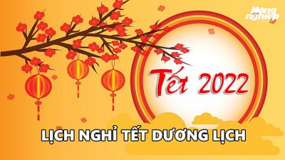 Lịch nghỉ Tết dương lịch 2022