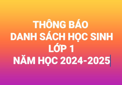 DANH SÁCH HỌC SINH LỚP 1 (NĂM HỌC 2024-2025)