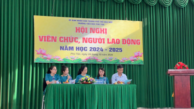 TRƯỜNG TIỂU HỌC PHÚ TÂN TỔ CHỨC HỘI NGHỊ VIÊN CHỨC, NGƯỜI LAO ĐỘNG NĂM HỌC 2024-2025